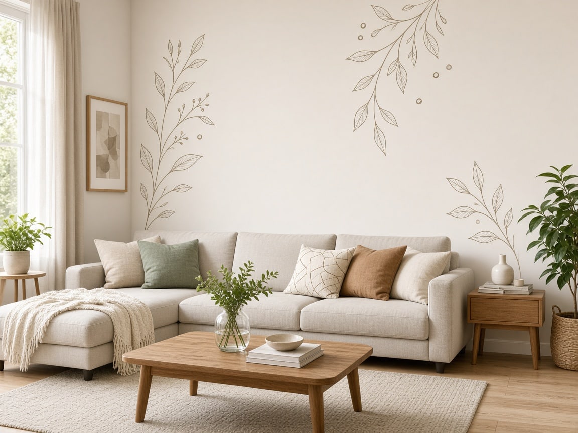 Vinilo decorativo en pared de salón