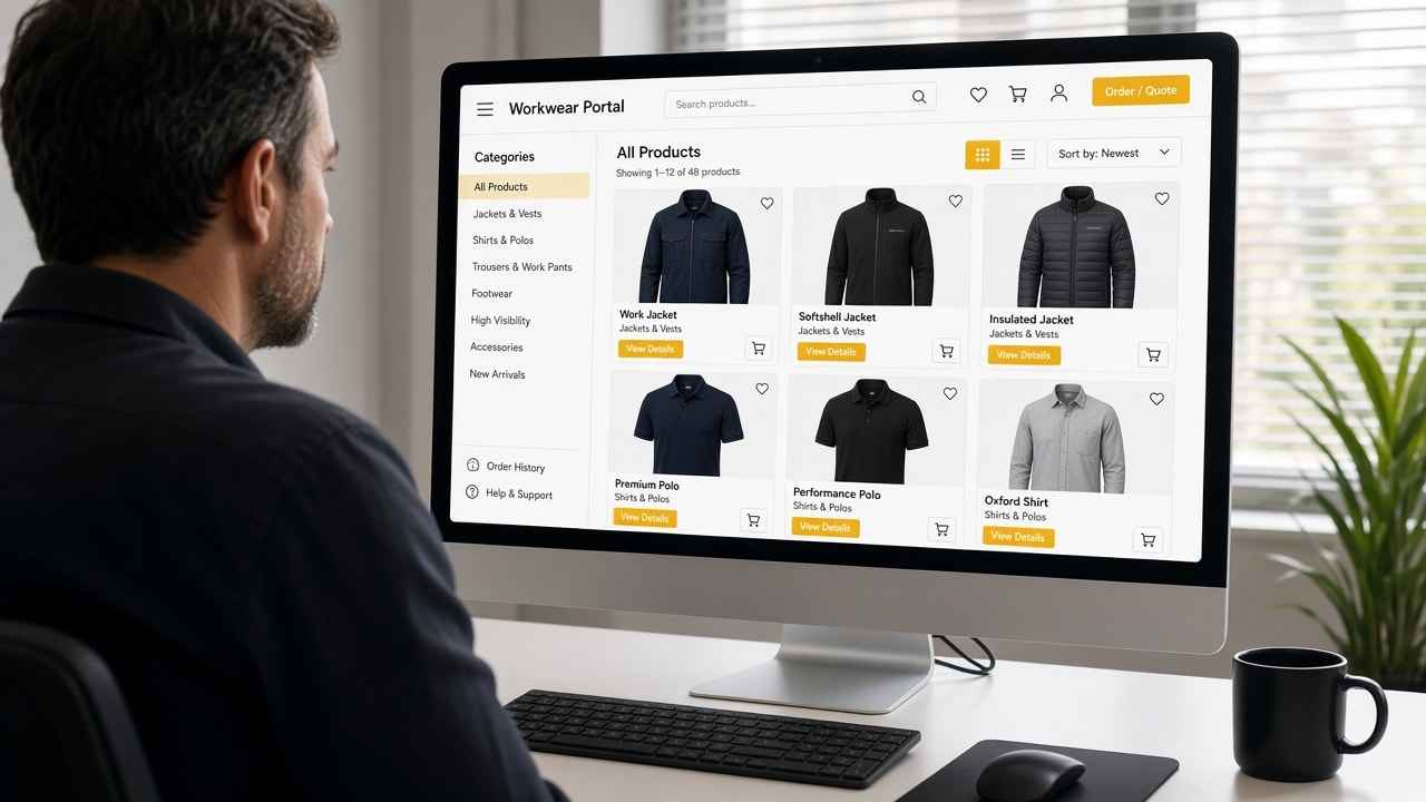 Profesionales con polo y camiseta de trabajo
