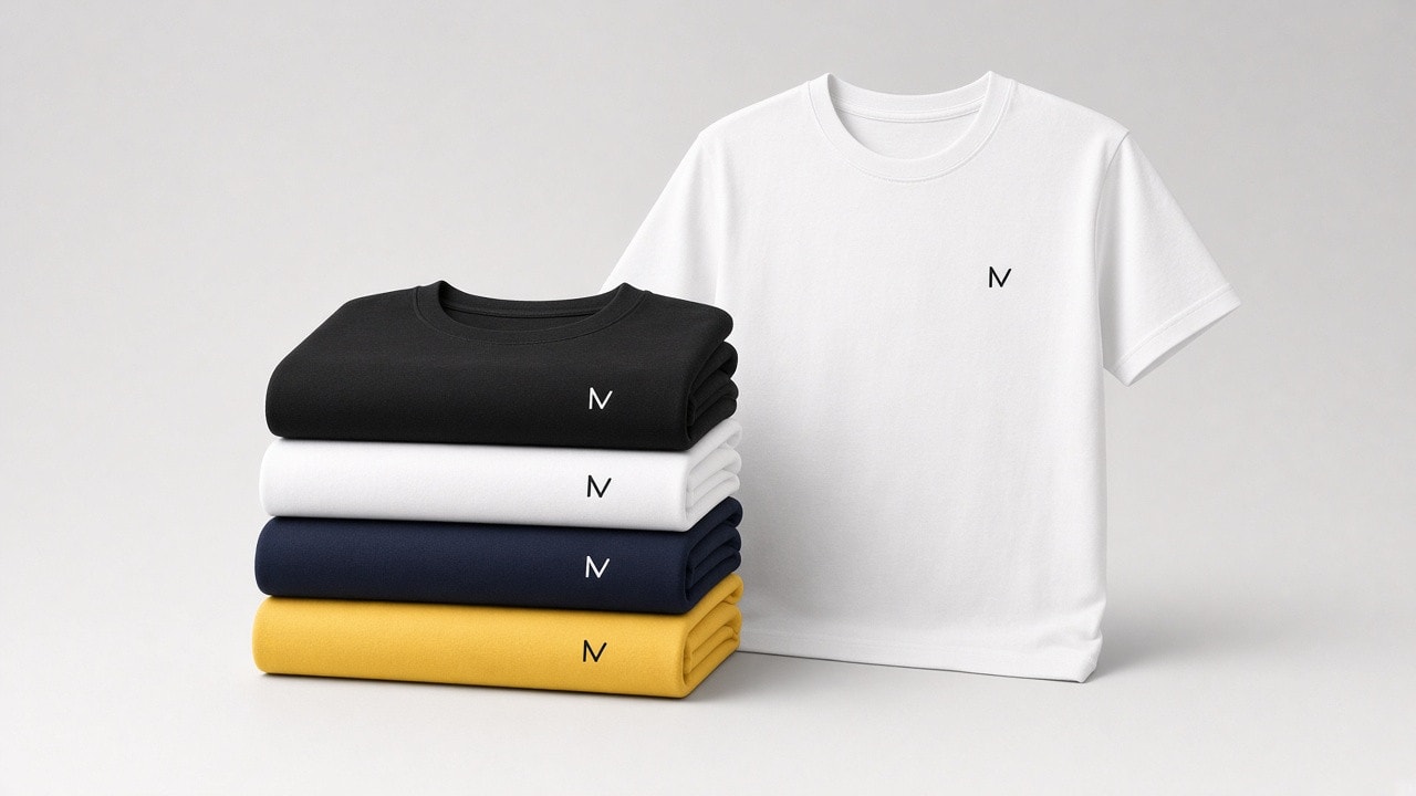 Camisetas personalizadas dobladas listas para regalar