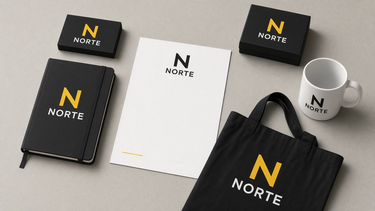 Sistema de identidad aplicado en papelería, packaging y objetos de marca
