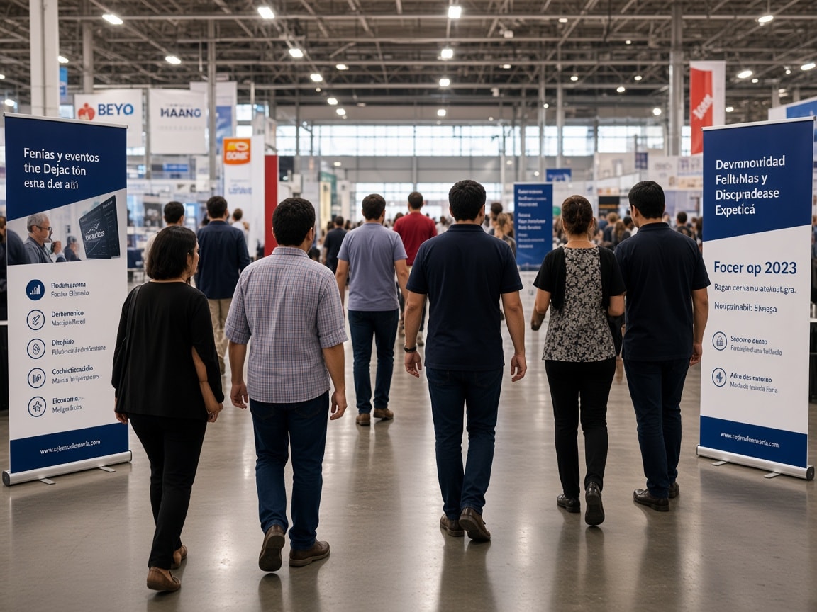 Stand de feria con gráfica impresa