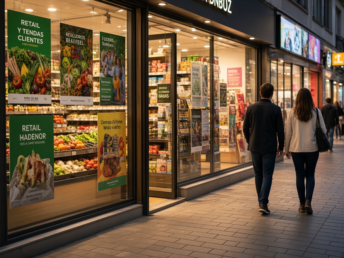 Comercio con material impreso de marca